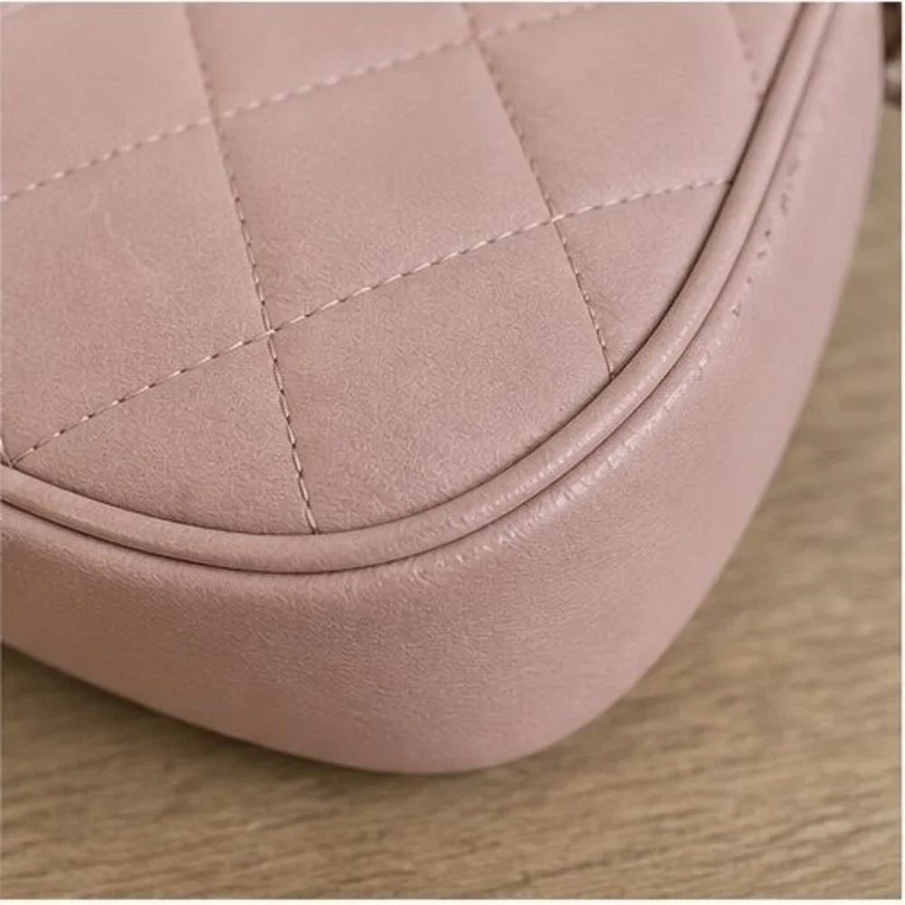 Blush Quilted Crossbody Bag